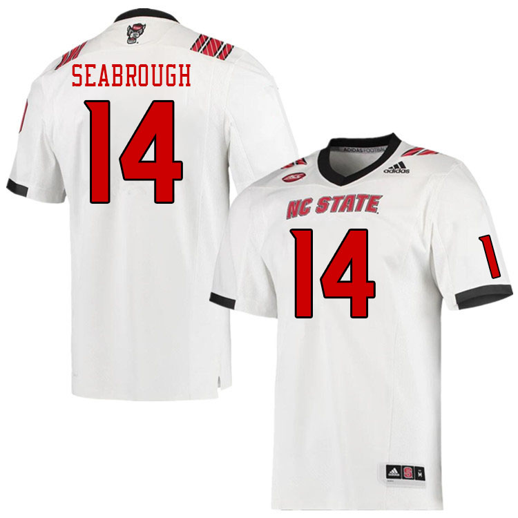 Men #14 Cedd Seabrough North Carolina State Wolfpacks College Football Jerseys Stitched-White